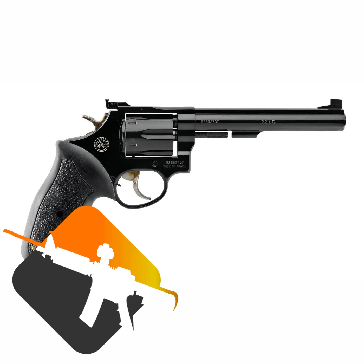 Revólver Taurus RT86 TA - Cal. 38 SPL - 6 Tiros - Cano 6" - Cabo Borracha - Oxidado