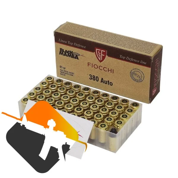 Munição Fiocchi 380 AUTO FMJTC BLACK MAMBA 85gr – Cx 50