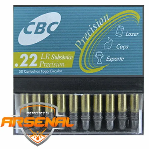 Munição CBC 22 LR Subsonico Precision CHOG 40GR