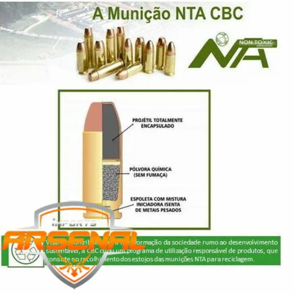 Munição CBC 380 AUTO EOOG 95GR NTA CXT C - Image 3