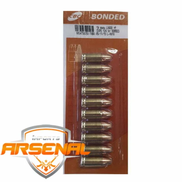 Munição CBC 9MM LGR EXPO +P 124GR BONDED