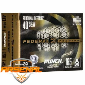 Munição FEDERAL PERSONAL DEFENSE PUNCH .40S&W HP 165 Grains – Cx 20