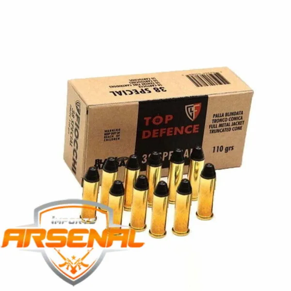 Munição Fiocchi 38 SPL FMJTC BLACK MAMBA 110gr – Cx 50